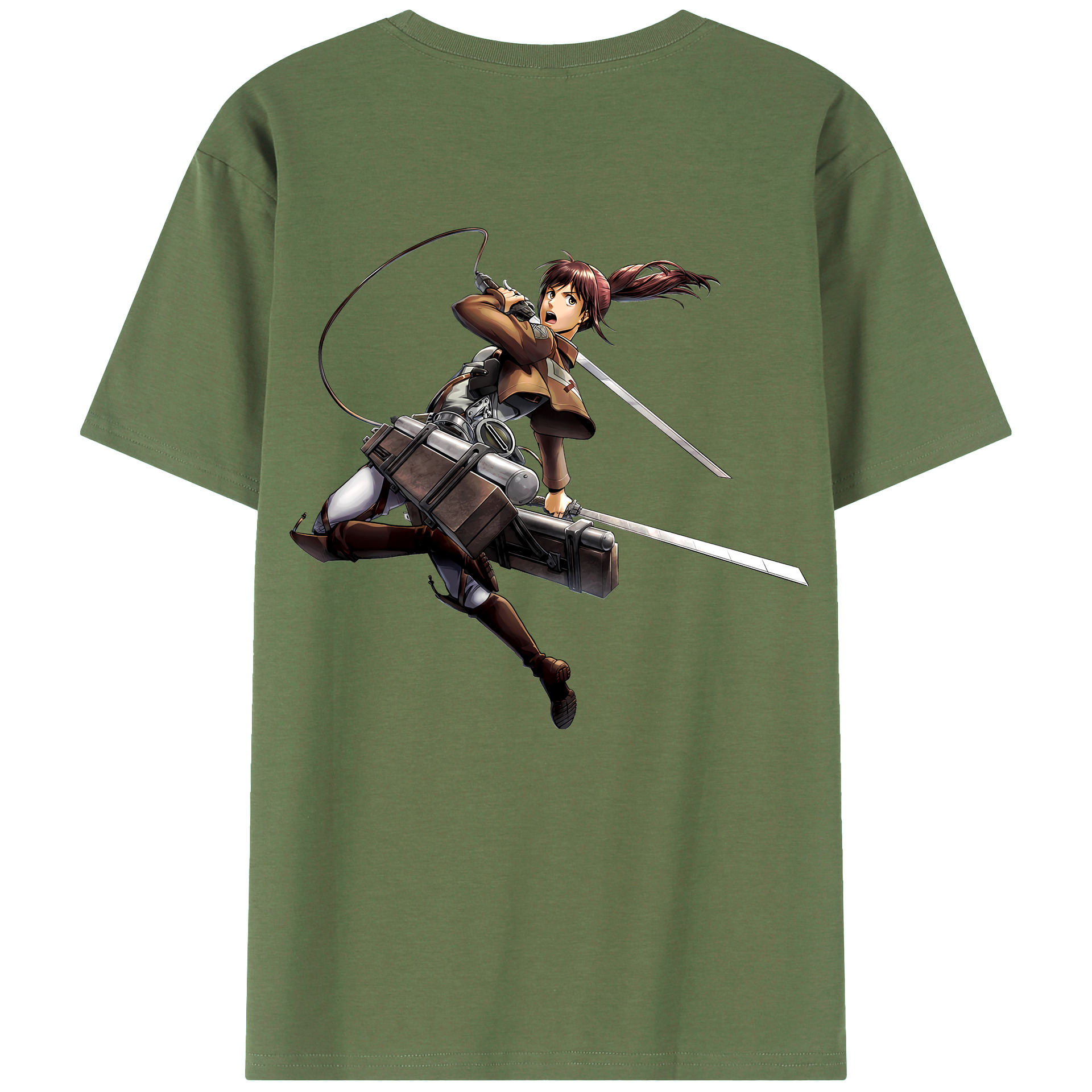 （画像用） 進撃の巨人 サシャ·ブラウス Attack on Titan Sasha Blaus 綿100％ メンズ半袖Tシャツ（バックプリント） 通気性